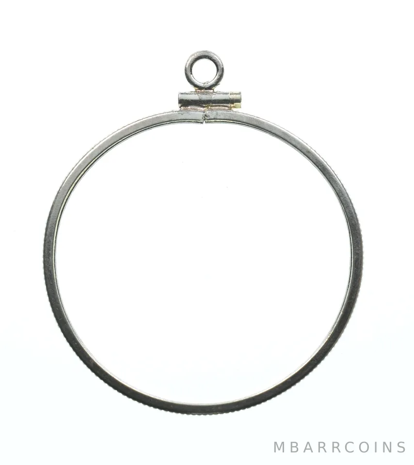 Sterling Silver 33 MM $1 Canadian Coin Bezel Pendant Frame Edge *2173