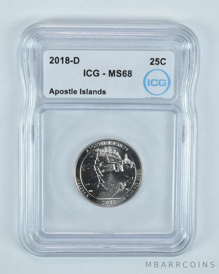 2018-D Washington Quarter ATB Apostle Islands MS68 ICG