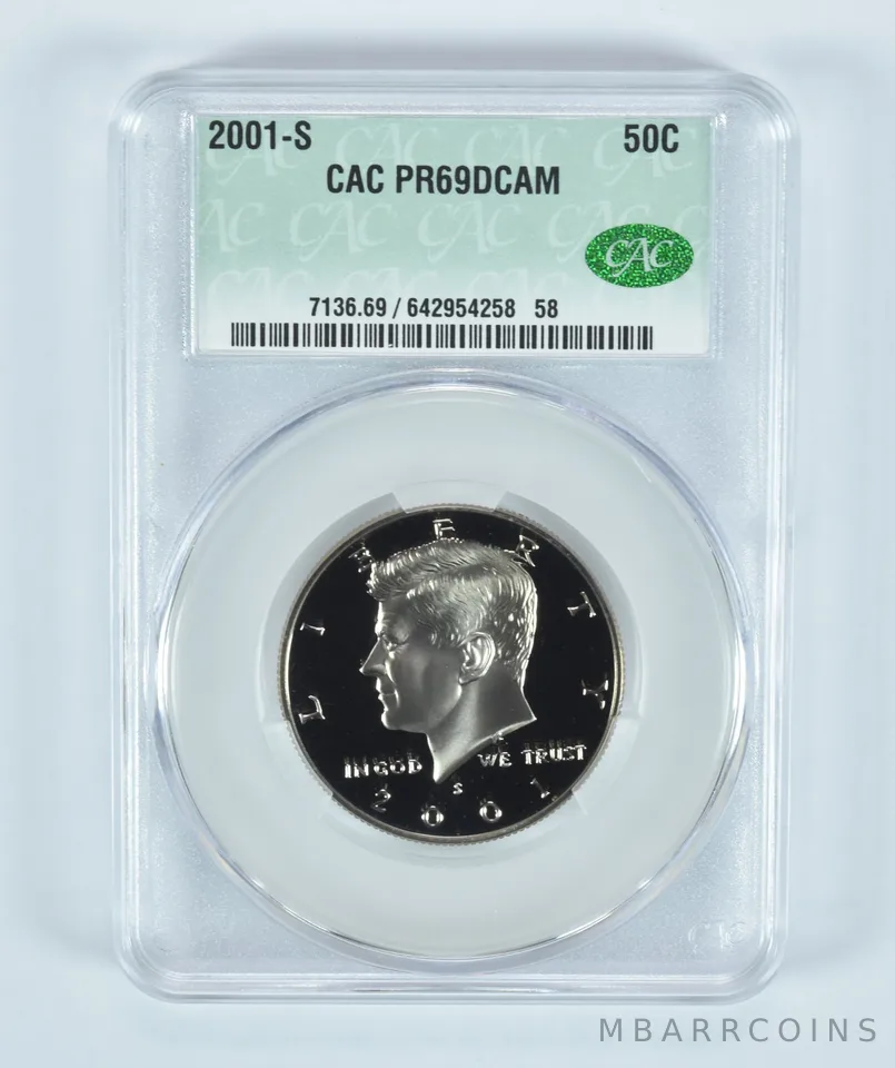 2001-S Kennedy Half Dollar PR69 DCAM CAC CACg