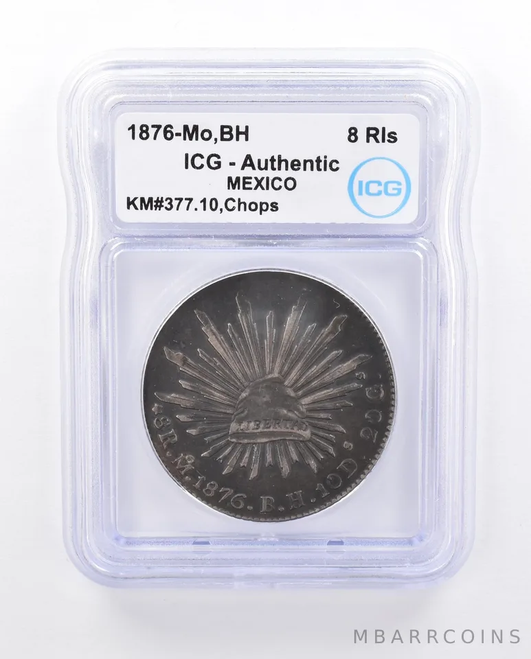 1876 Mo BH Mexico 8 Reales KM#377.10 Chops Authentic ICG Beautiful Tone a4995