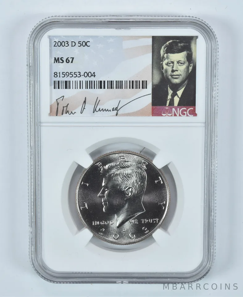 2003-D Kennedy Half Dollar MS67 NGC Special Label