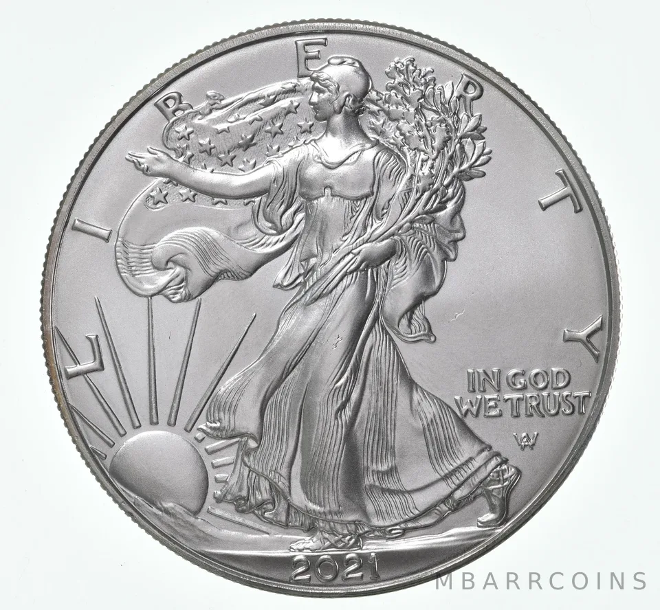 2021 T2 Unc American Silver Eagle Type 2 New Landing Eagle 1 Oz Silver