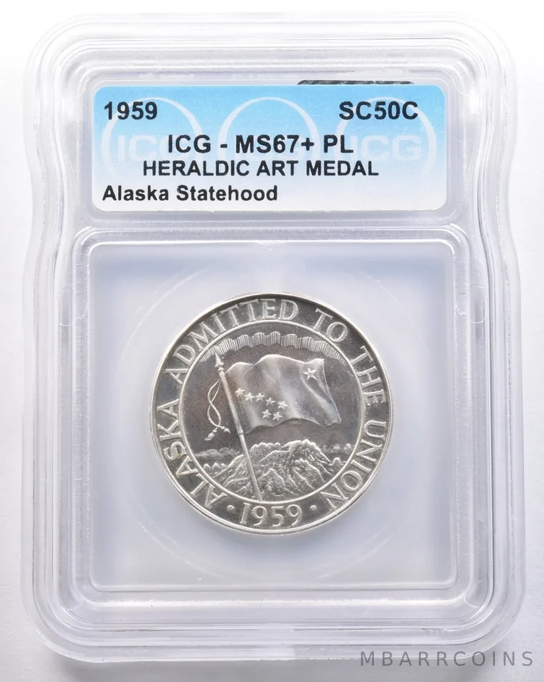 1959 So Called Half Dollar Alaska Statehood MS67+ PL ICG