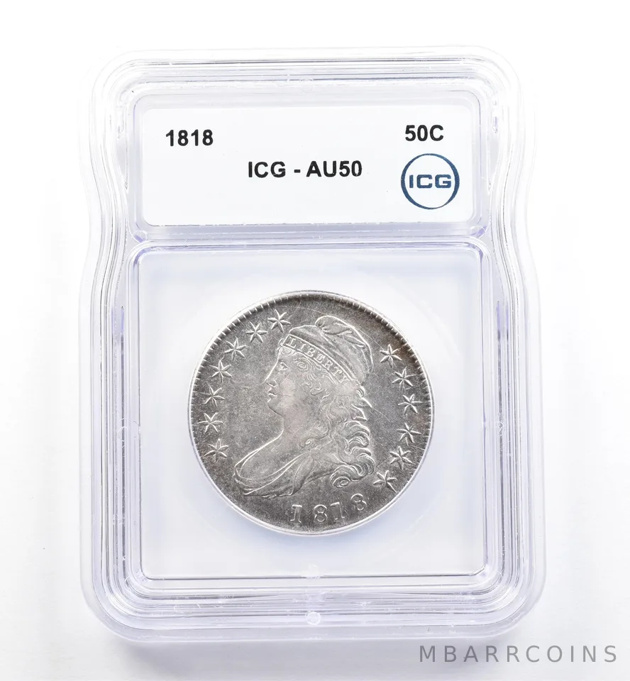 1818 Capped Bust Half Dollar AU50 ICG *0125