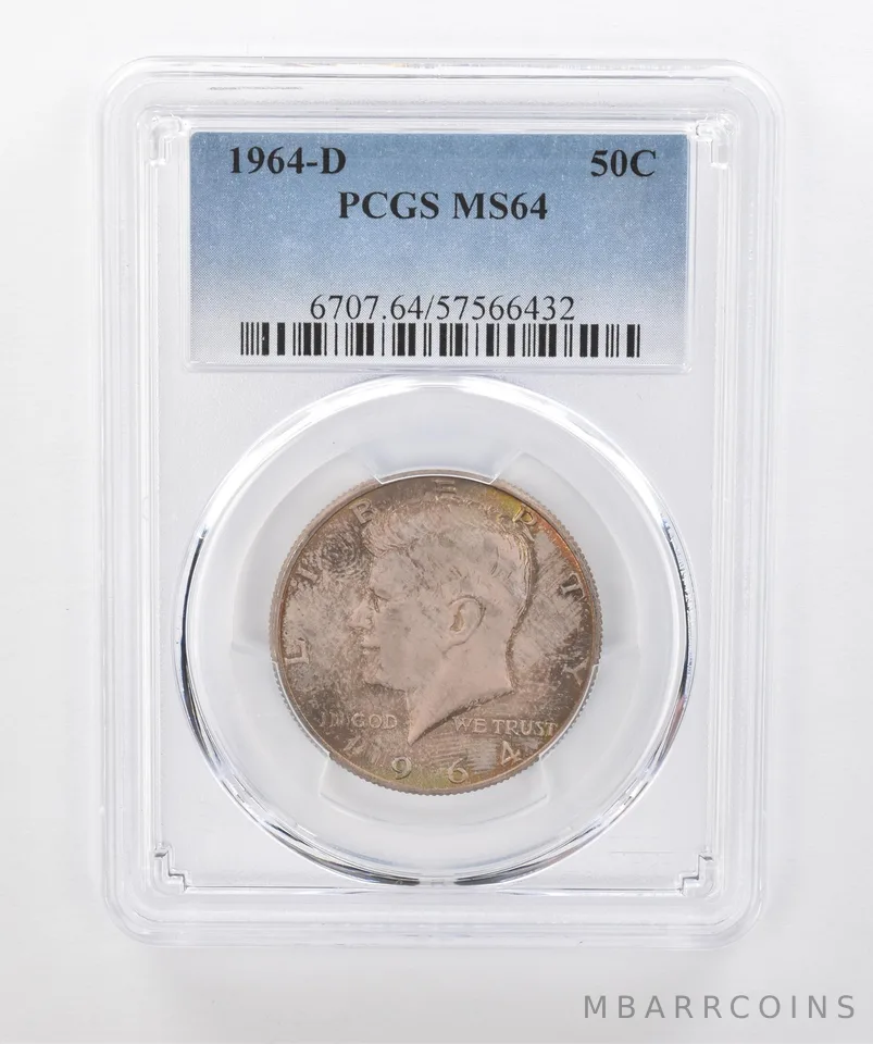 1964-D Kennedy Half Dollar MS64 PCGS Beautiful Tone a1383