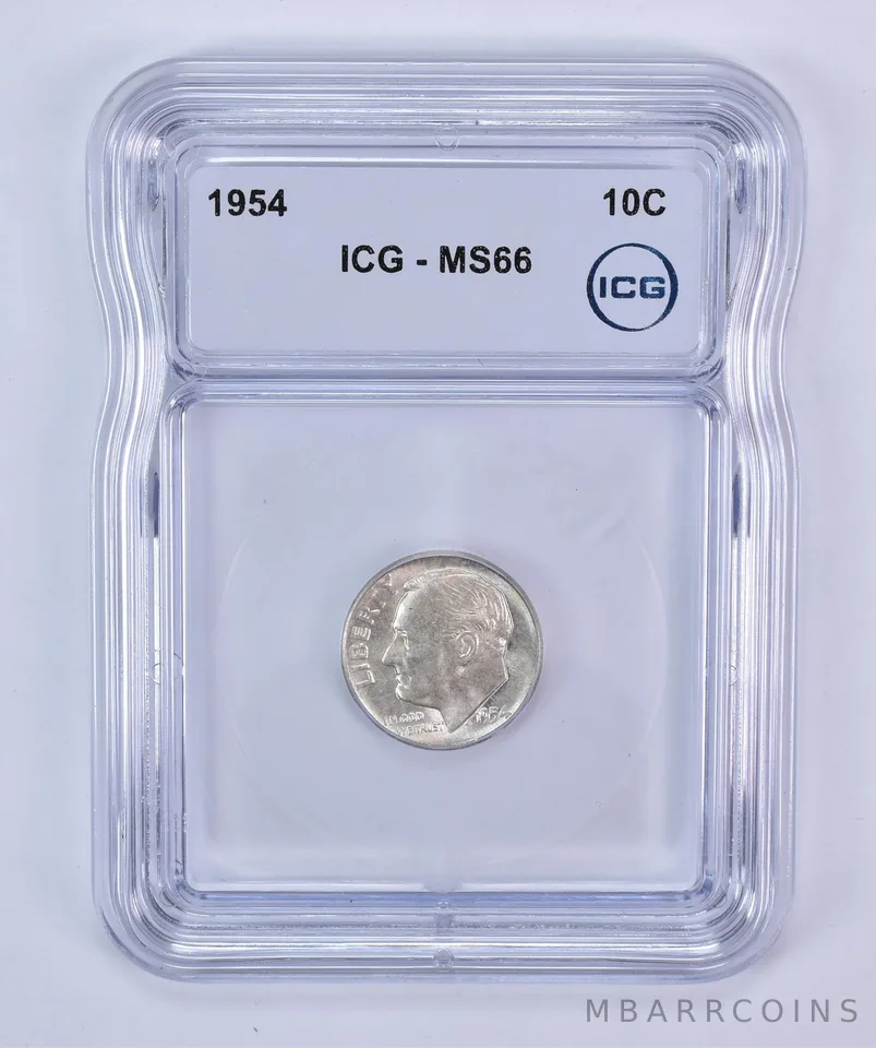 1954 Roosevelt Dime MS66 ICG