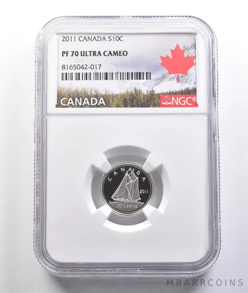 2011 Canada 10 Cents Silver PF70 UCAM NGC a6935
