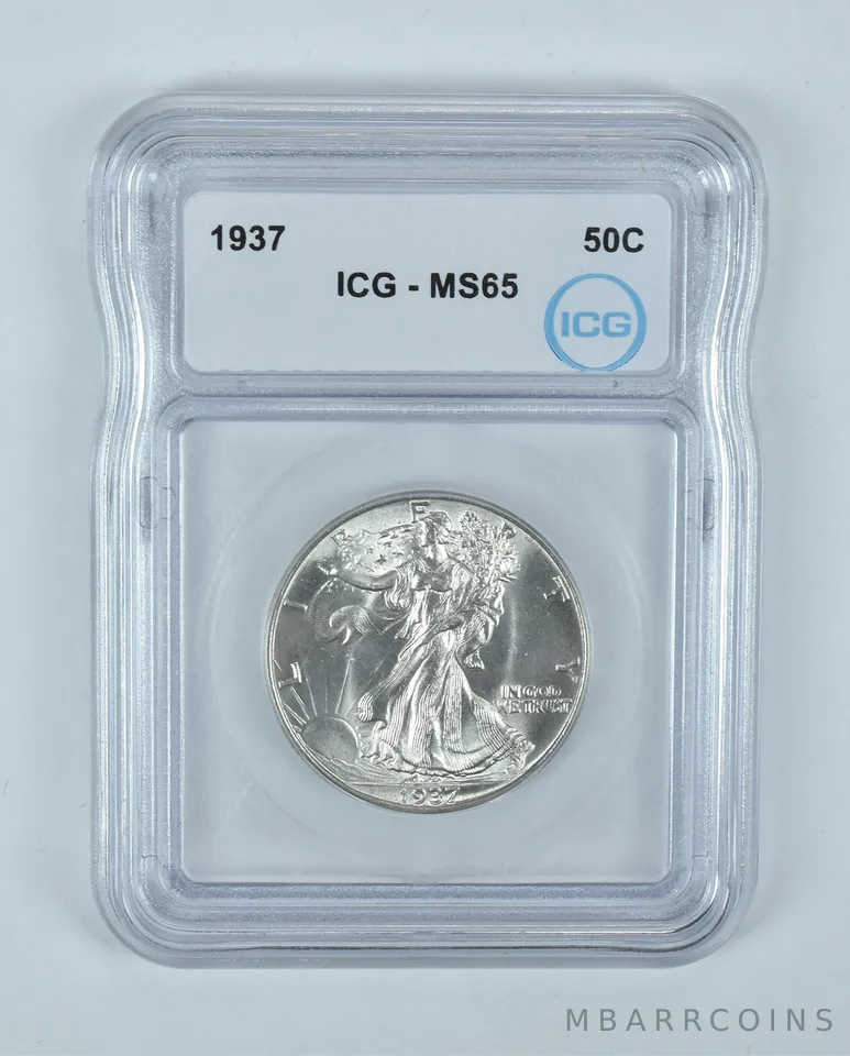 1937 Walking Liberty Half Dollar MS65 ICG