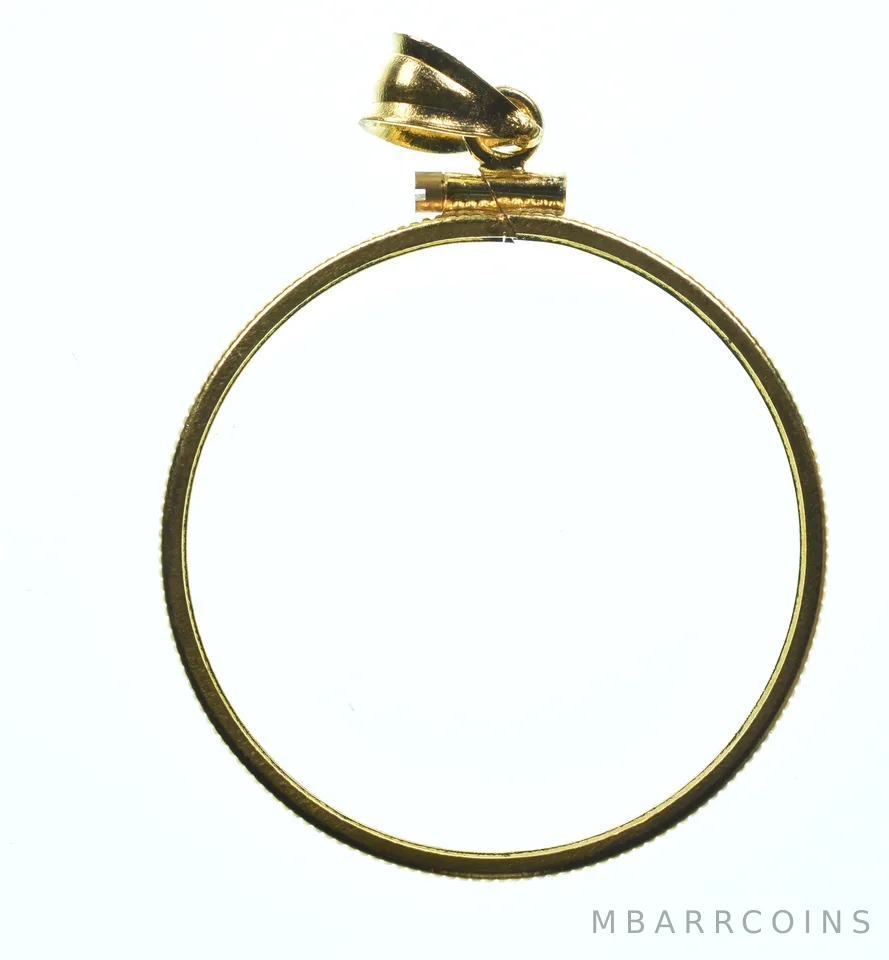 14K 30.6mm Gold Filled US Half Dollar Coin Bezel Pendant Frame Edge *1440