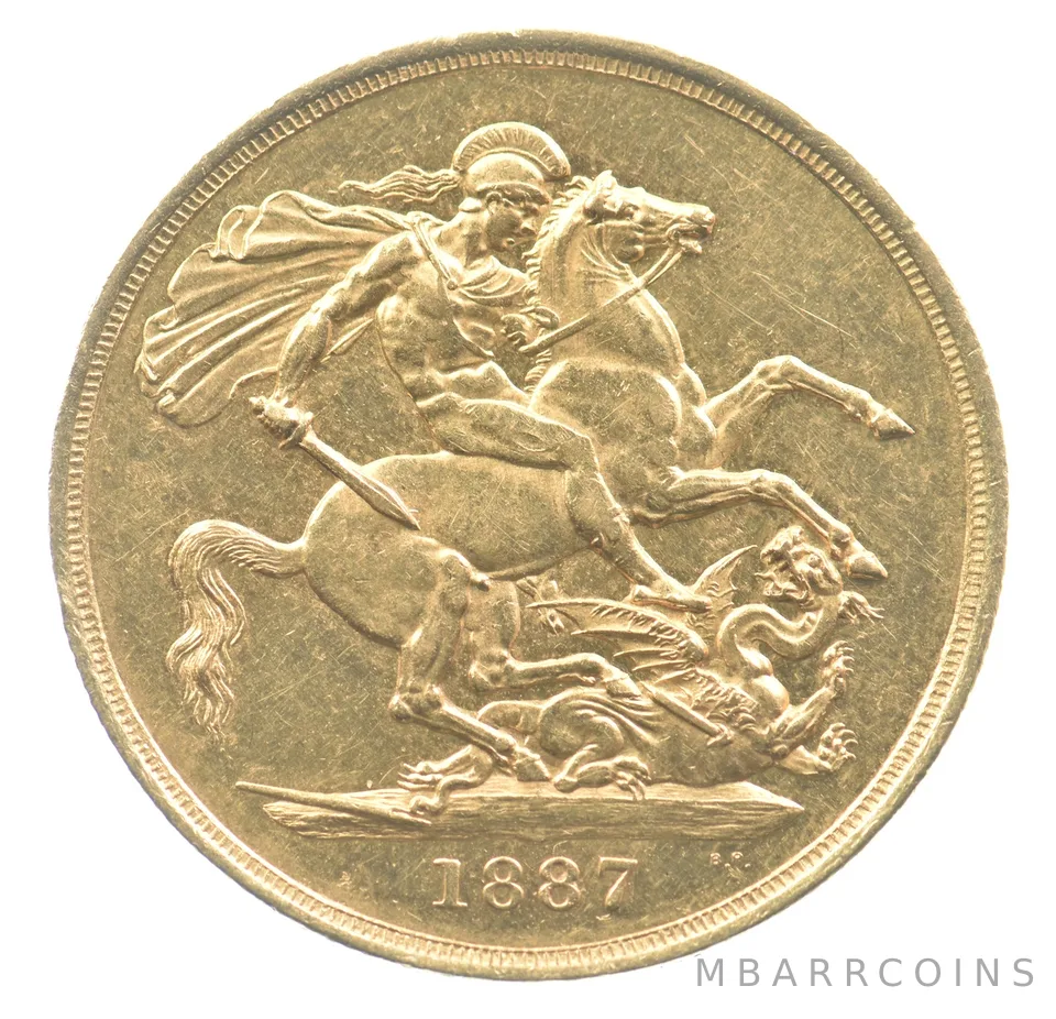 1887 Great Britain Gold Double Sovereign *1052