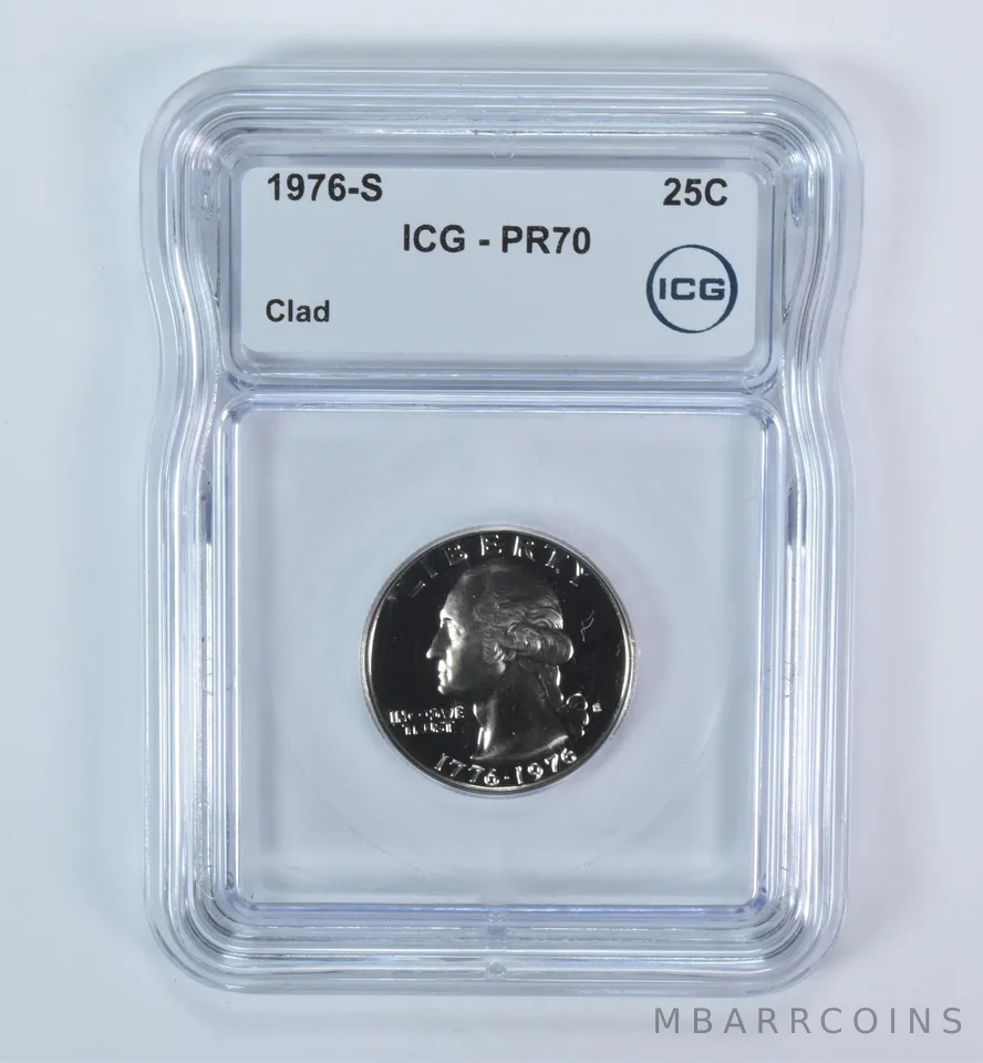 1976-S Washington Quarter CLAD PR70 ICG