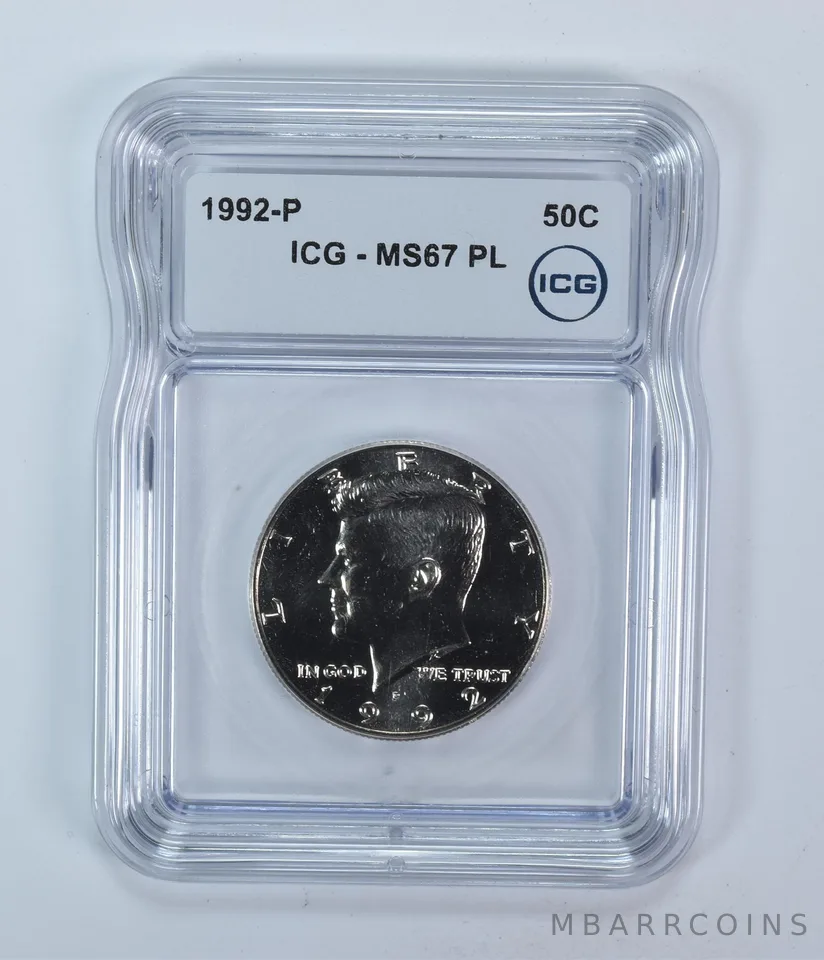 1992-P Kennedy Half Dollar MS67 PL ICG