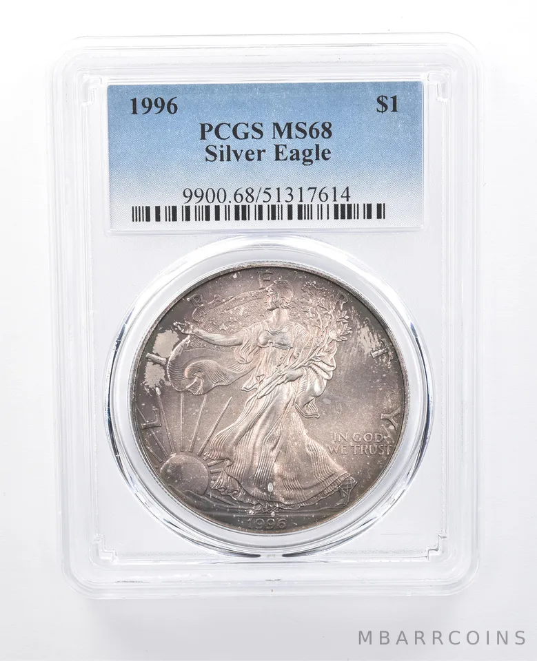 1996 American Silver Eagle MS68 PCGS Beautiful Tone *8197