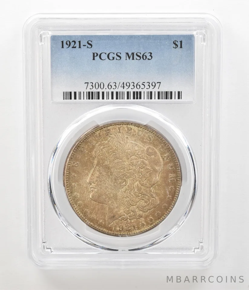 1921-S Morgan Silver Dollar MS63 PCGS Beautiful Tone a4560