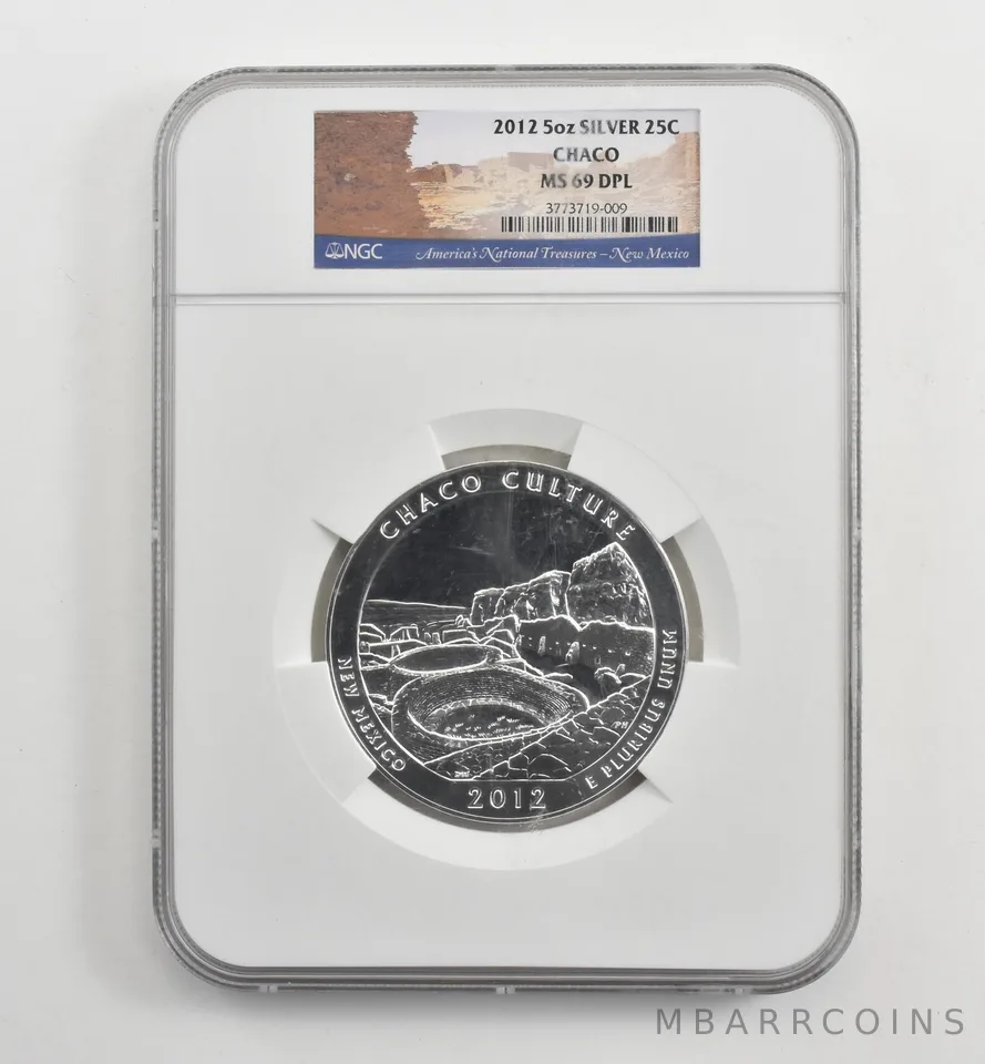 2012 5 Oz Silver Quarter America The Beautiful Chaco MS69 DPL NGC *1683