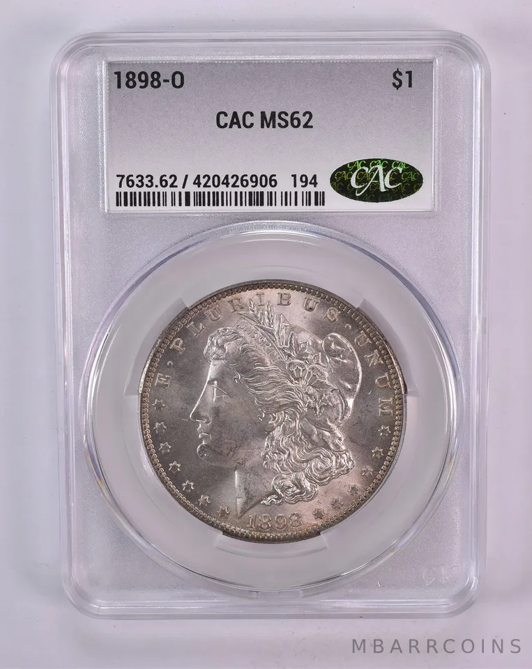 1898-O Morgan Silver Dollar MS62 CAC CACg