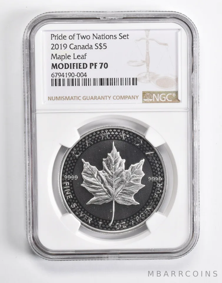 2019 Canada 5 Dollar Silver Pride of Two Nations Set Modified PF70 NGC