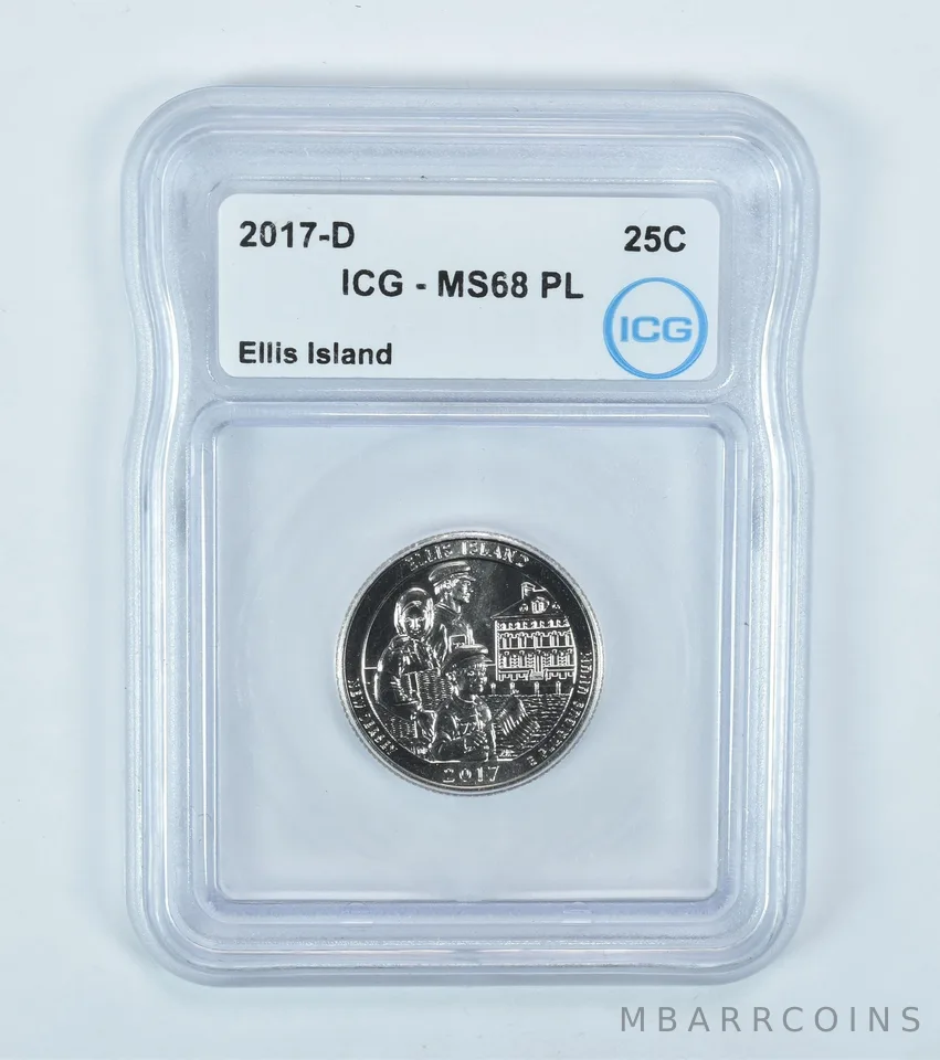 2017-D Washington Quarter ATB Ellis Island MS68 PL ICG