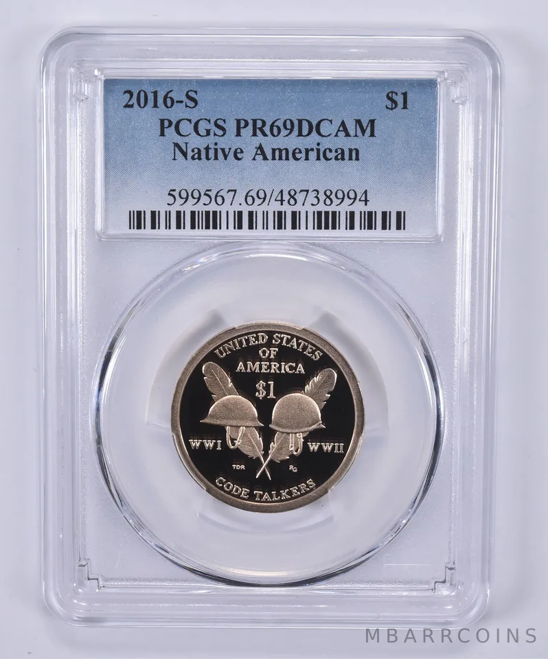 2016-S Sacagawea $1 Wartime Code Talkers PR69 DCAM PCGS Blue Label