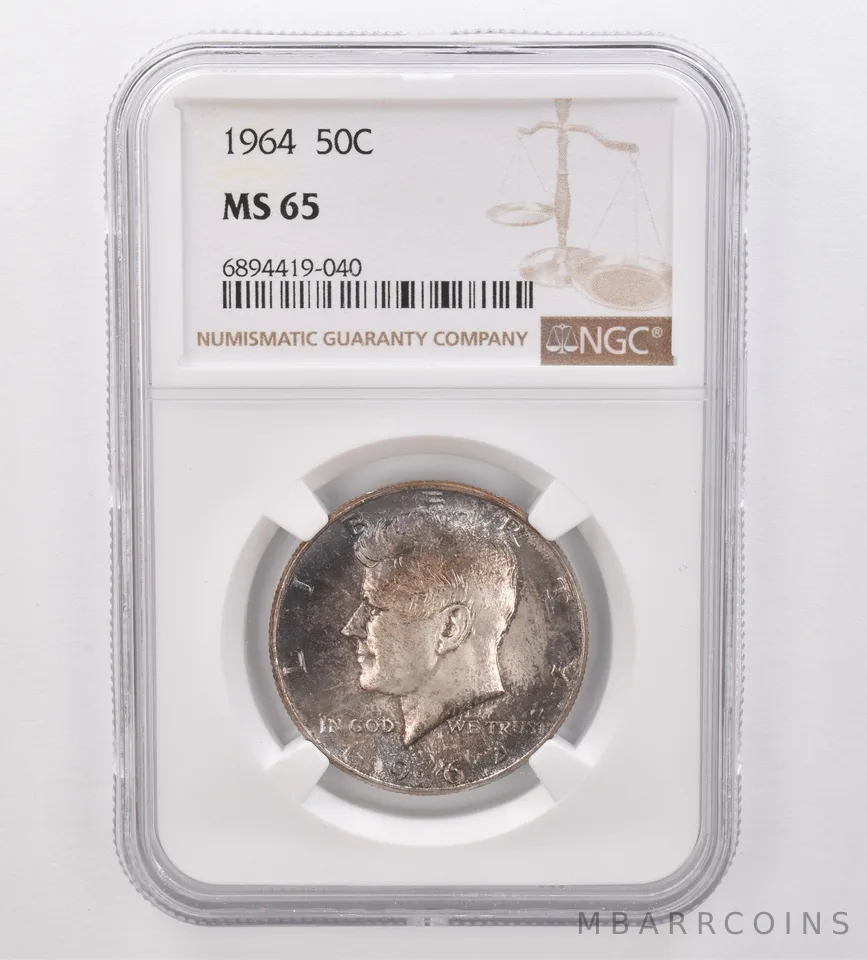 1964 Kennedy Half Dollar MS65 NGC Beautiful Tone *9885