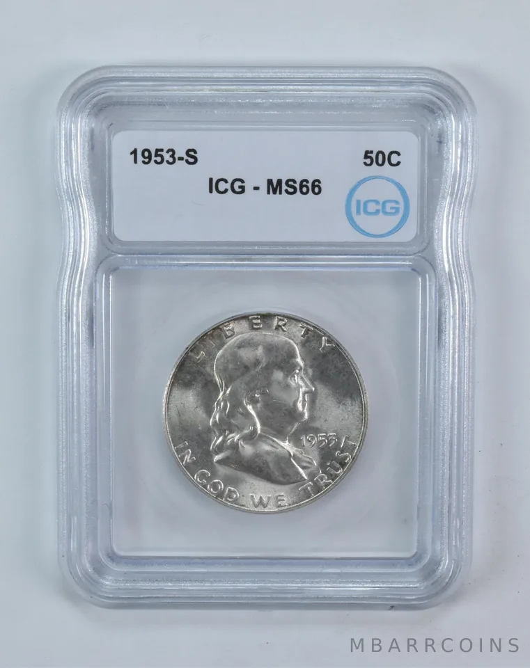 1953-S Franklin Half Dollar MS66 ICG