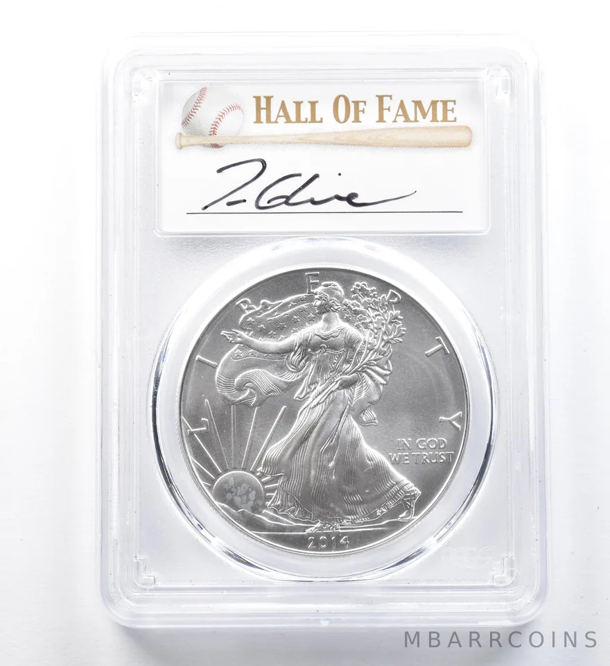2014 American Silver Eagle Tom Glavine MS70 PCGS a1228