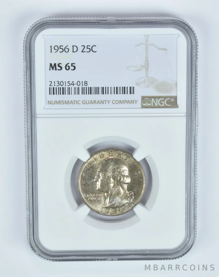 MS65 1956-D Washington Quarter NGC Toned a9905