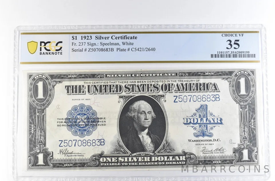 1923 $1 Silver Certificate Large Note Fr#237 Choice VF 35 PCGS *2343