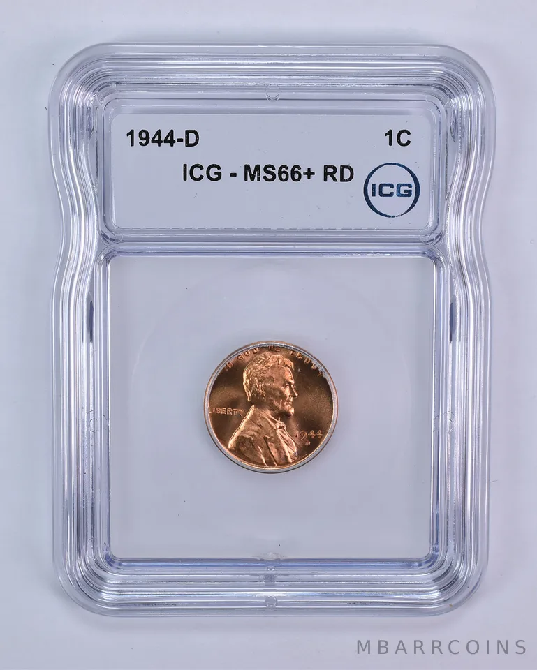 1944-D Lincoln Wheat Cent MS66+ RD ICG