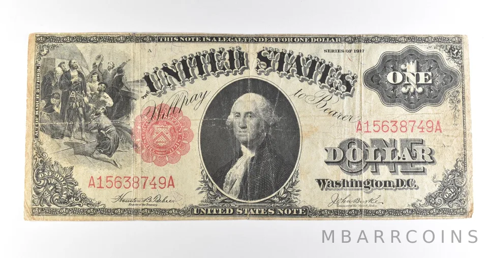 1917 $1 Legal Tender Large Note Red Seal *4560