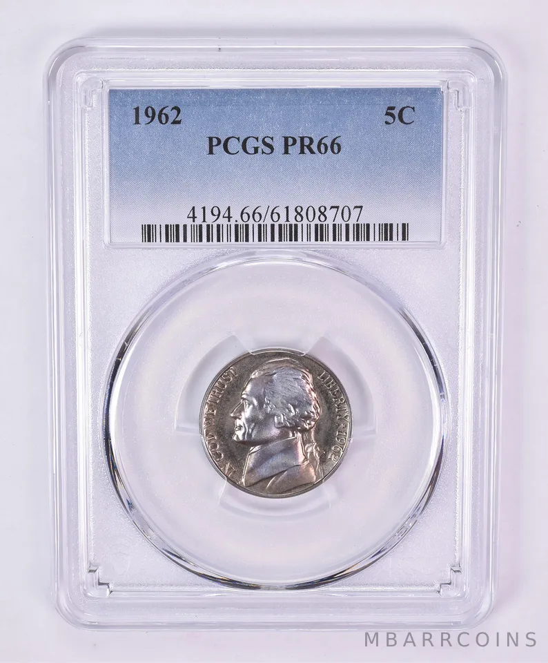 1962 Jefferson Nickel PR66 PCGS Beautiful Tone *1122