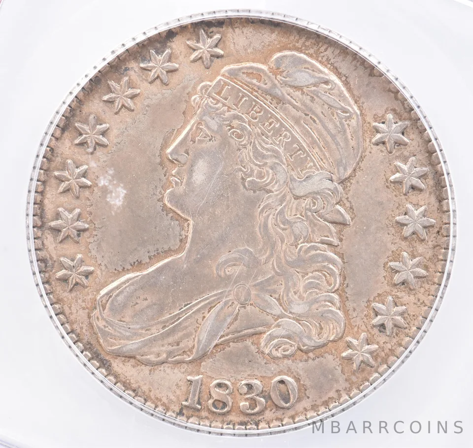 1830 Capped Bust Half Dollar Small 0 Authentic ICG Beautiful Tone *1778