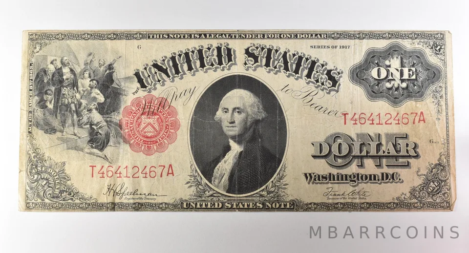 1917 $1 Legal Tender Large Note Red Seal *2893