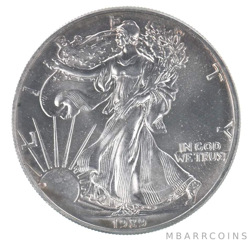 Beautiful Toned - 1989 American Silver Eagle 1 Troy Oz .999 Fine Silver *116