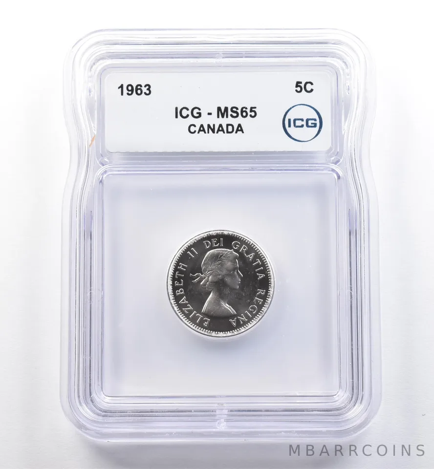 1963 Canada 5 Cents MS65 ICG *0254