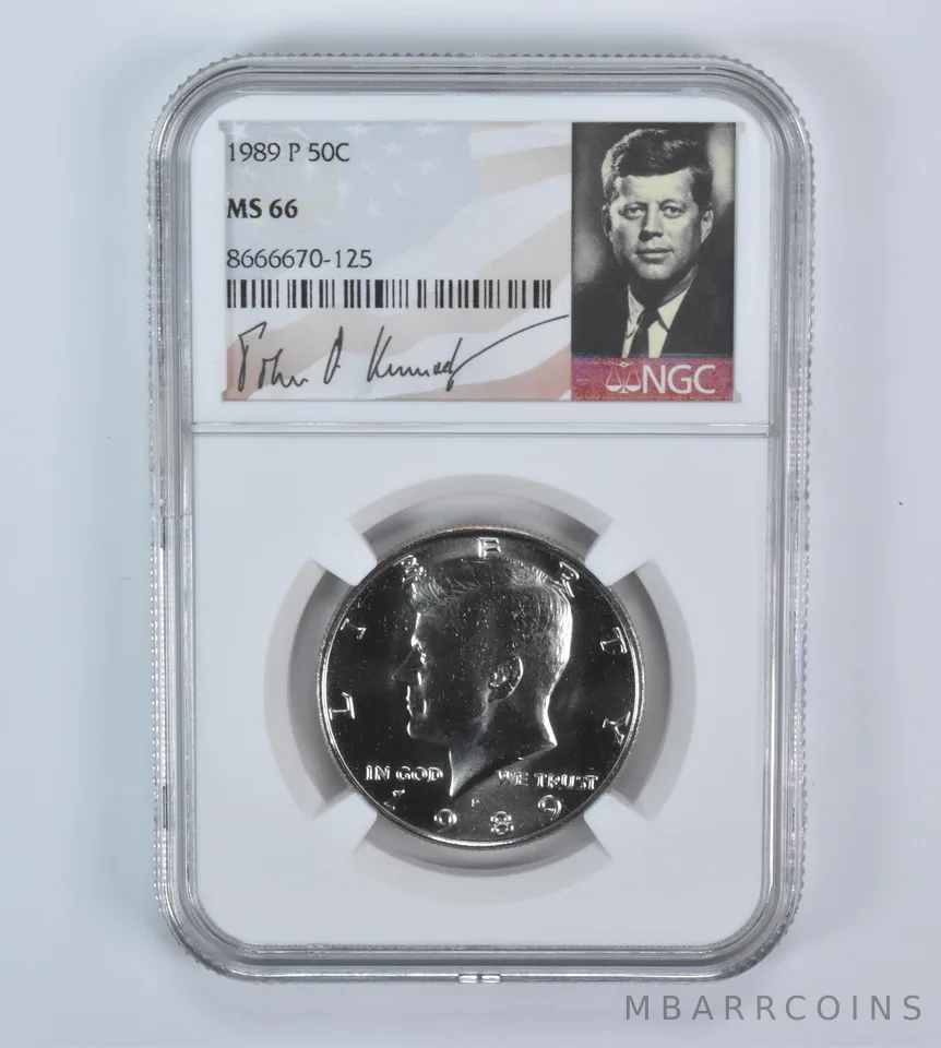 1989-P Kennedy Half Dollar MS66 NGC Signature Label