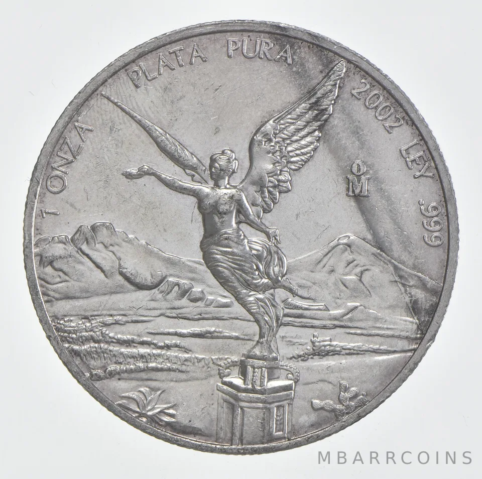 2002 Mo Mexico 1 Onza Silver Libertad Beautiful Tone *0474