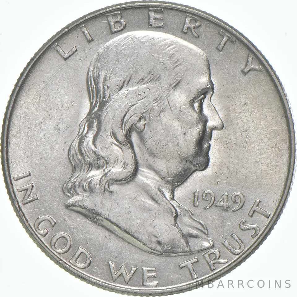 1949-D Franklin Half Dollar AU 90% Silver