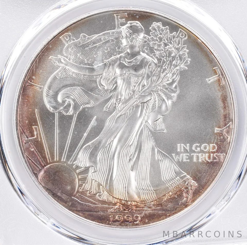 1999 American Silver Eagle MS68 PCGS Beautiful Tone *1295