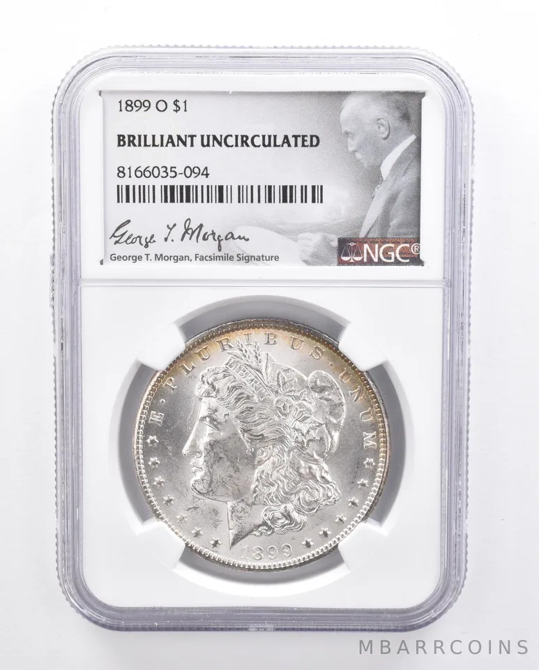 1899-O Morgan Silver Dollar Morgan F BU NGC Beautiful Tone Rainbow Reverse *6207