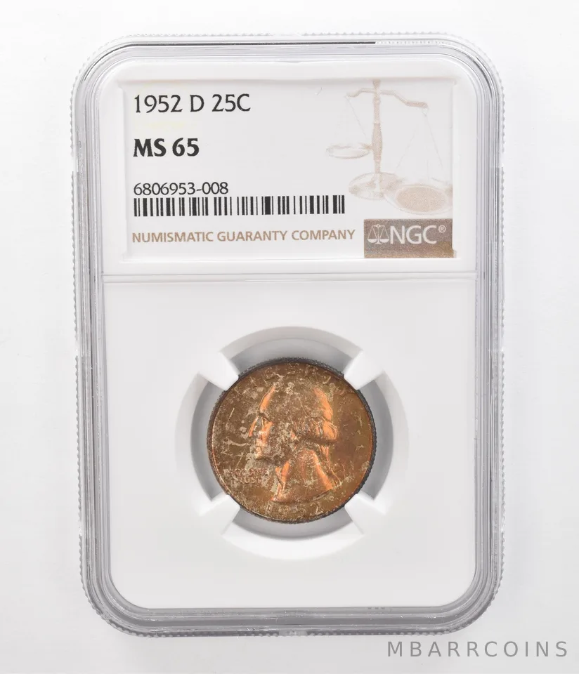 1952-D Washington Quarter MS65 NGC Beautiful Tone *2368