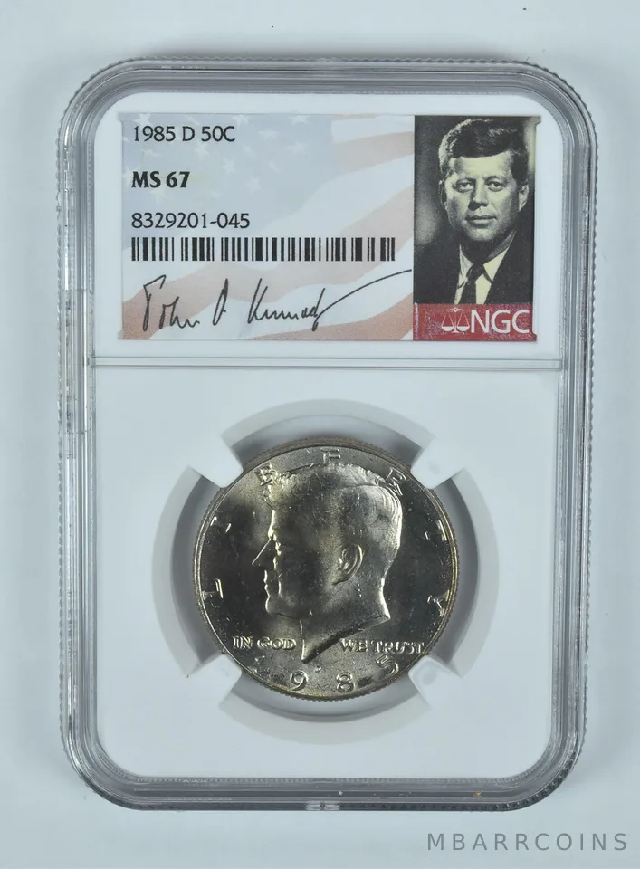 1985-D Kennedy Half Dollar MS67 NGC Signature Label