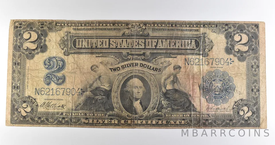 1899 $2 Silver Certificate Large Note Blue Seal *3597