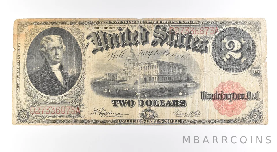 1917 $2 Legal Tender Large Note Red Seal *2650