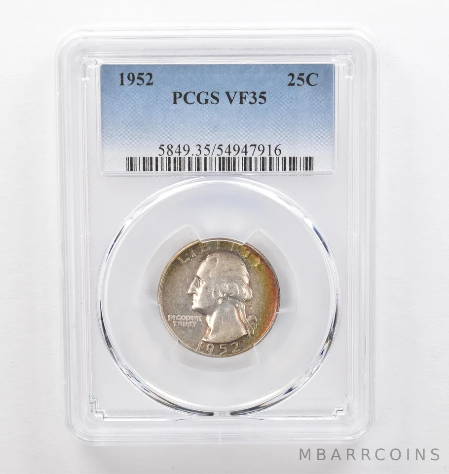 1952 Washington Quarter VF35 PCGS Beautiful Tone *0323
