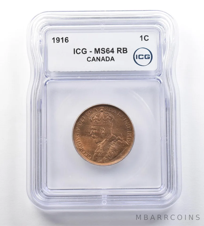 1916 Canada 1 Cent MS64 RB ICG *7625
