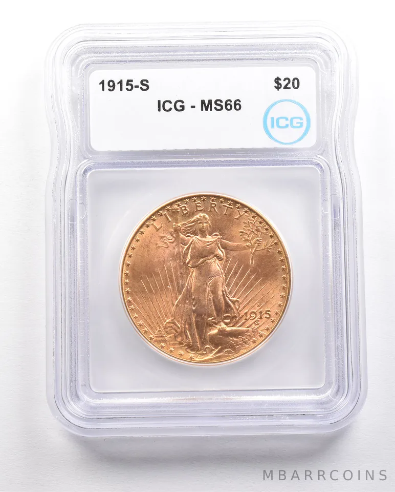 1915-S $20 Saint Gaudens Gold Double Eagle MS66 ICG *5863