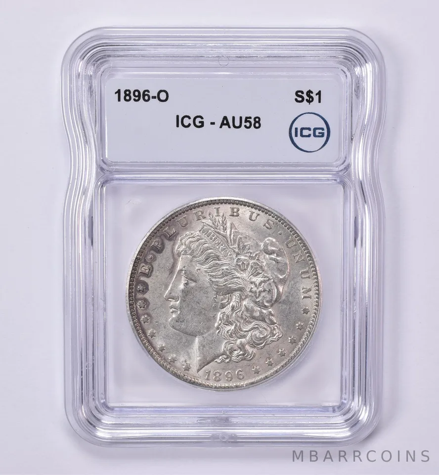 1896-O Morgan Silver Dollar AU58 ICG *0518