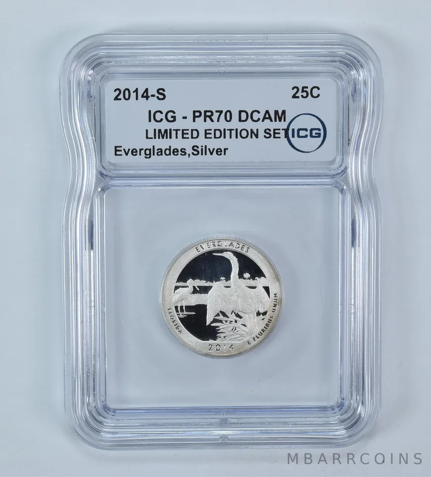 2014-S ATB Quarter Silver Everglades Limited Edition Set PR70 DCAM ICG