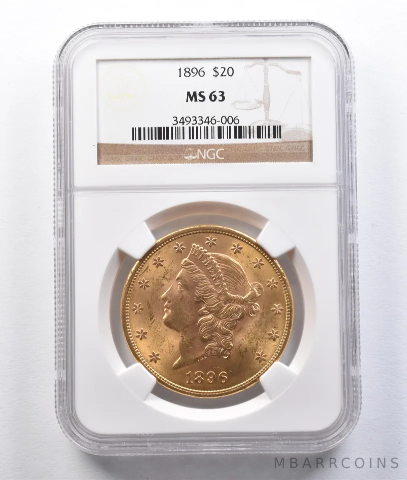 1896 $20 Liberty Head Gold Double Eagle MS63 NGC *2918